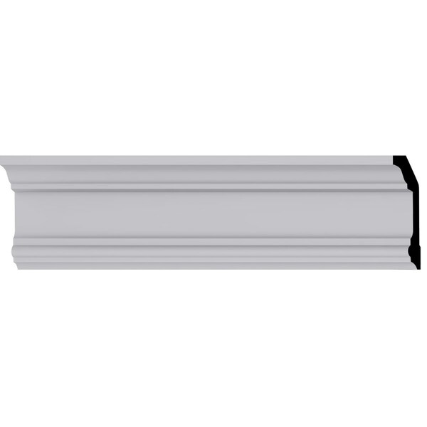 Ekena Millwork 4"H x 2 1/4"P x 4 1/2"F x 94 1/2"L Holmdel Traditional Smooth Crown Moulding - MLD04X02X04HO
