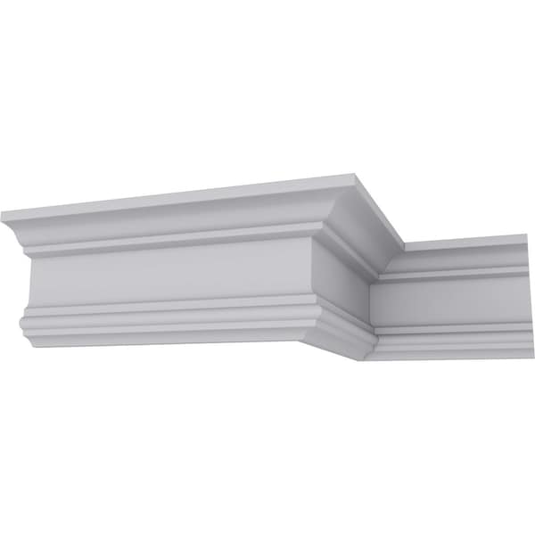 Ekena Millwork 4"H x 2 1/4"P x 4 1/2"F x 94 1/2"L Holmdel Traditional Smooth Crown Moulding - MLD04X02X04HO