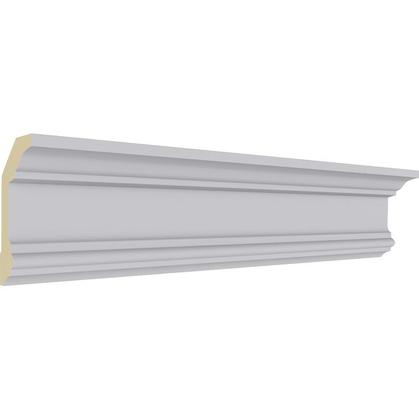 Ekena Millwork 4"H x 2 1/4"P x 4 1/2"F x 94 1/2"L Holmdel Traditional Smooth Crown Moulding - MLD04X02X04HO