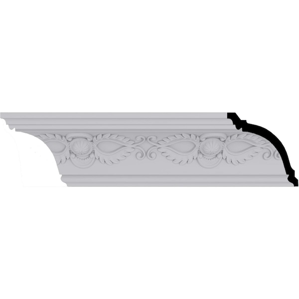 Ekena Millwork 3 7/8"H x 3 3/4"P x 5 3/8"F x 94 1/2"L, (7 7/8" Repeat), Logan Crown Moulding - MLD03X03X05LO