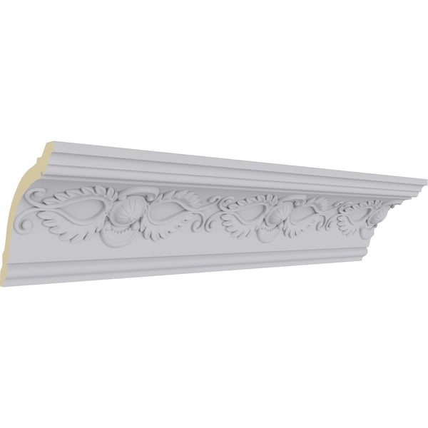 Ekena Millwork 3 7/8"H x 3 3/4"P x 5 3/8"F x 94 1/2"L, (7 7/8" Repeat), Logan Crown Moulding - MLD03X03X05LO
