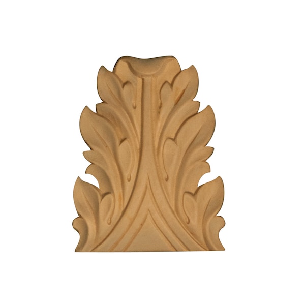 Osborne Wood Products 3 x 2 1/2 x 1/2 Medium Acanthus Leaf in Rubberwood (paintgr - 892073RW