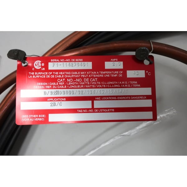 Pyrotenax HEAT TRACE CABLE 32FT 136W OTHER HEATING ELEMENT - D/32HD3800/32/136/60/15/14/Y