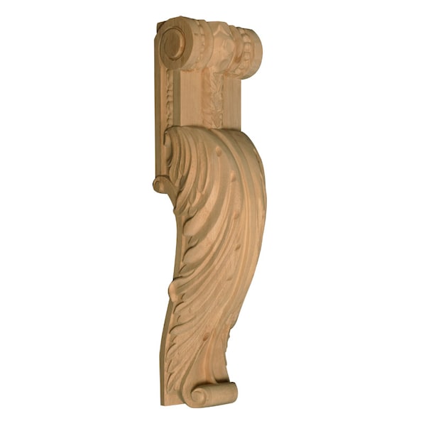 Osborne Wood Products 18 x 4 1/2 x 2 Acanthus Wall Bracket in Rubberwood (paintgr - 892083RW