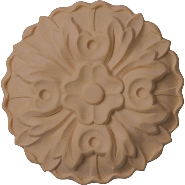 Ekena Millwork 2 3/4"W x 2 3/4"H x 1/2"P Kent Floral Round Rosette, Cherry - ROS02X02KECH