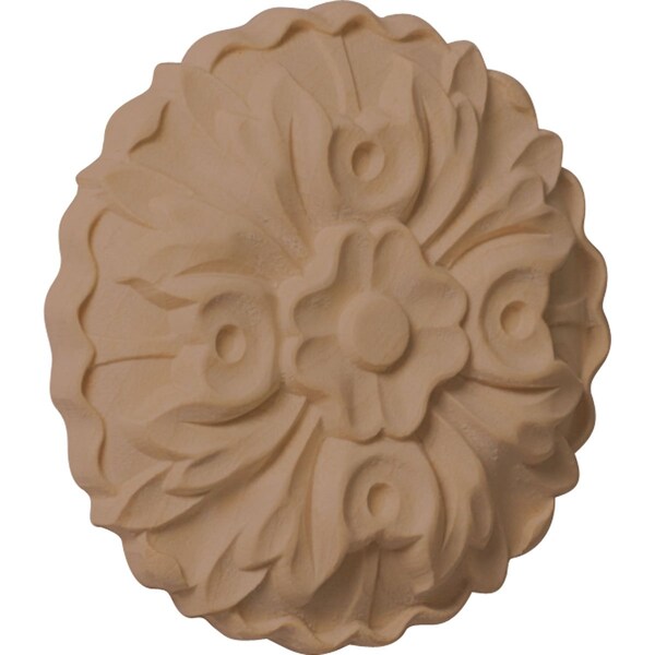 Ekena Millwork 2 3/4"W x 2 3/4"H x 1/2"P Kent Floral Round Rosette, Cherry - ROS02X02KECH
