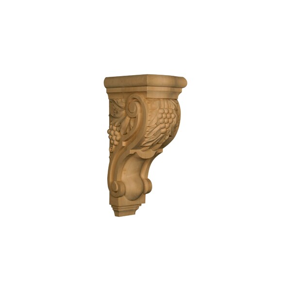 Osborne Wood Products 14 1/2 x 5 1/2 x 7 1/2 Traditional Grape Corbel in Rubberwood <sma - 891962RW