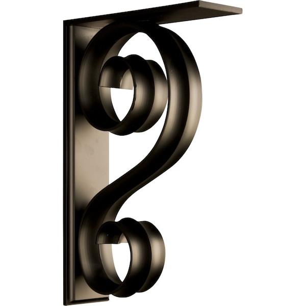 Osborne Wood Products 12 1/4 x 2 1/2 x 8 Florentine Scroll Corbel in Flat Black Finish - 8900BL