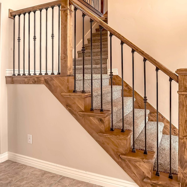Nuvo Iron in Square x 44in Long Black Steel Interior Balusters - Classic, 12PK - SQI0C-12MP