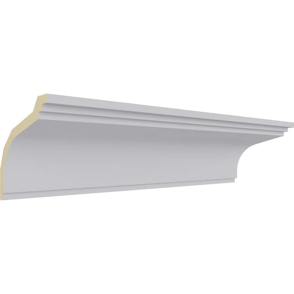 Ekena Millwork 3 3/4"H x 4 1/8"P x 5 5/8"F x 94 1/2"L Dylan Traditional Smooth Crown Moulding - MLD03X04X05DY