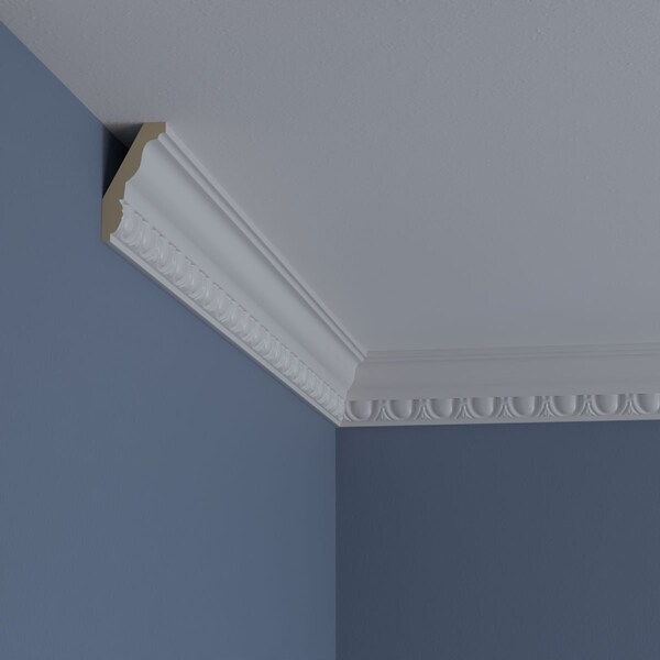 Ekena Millwork 3"H x 1 1/2"P x 3 3/8"F x 94 1/2"L Egg & Dart Crown Moulding - MLD03X01X03EG