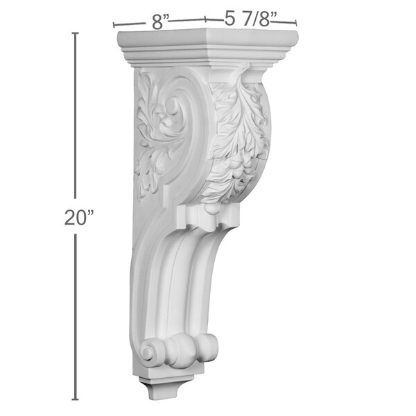 Ekena Millwork 5 7/8"W x 7 7/8"D x 20"H Hamilton Corbel - COR07X06X20HA
