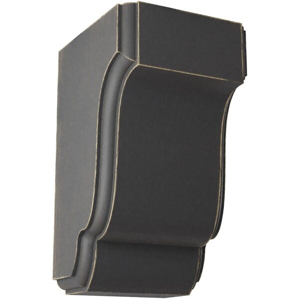 Ekena Millwork 2 1/2"W x 2 3/4"D x 4 1/2"H Capistrano Mission Wood Vintage Decor Corbel, Black - CORWD02X02X04CPBL