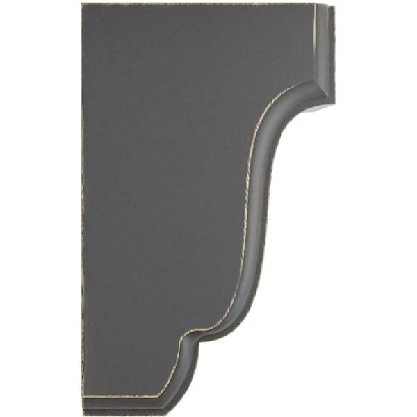 Ekena Millwork 2 1/2"W x 2 3/4"D x 4 1/2"H Capistrano Mission Wood Vintage Decor Corbel, Black - CORWD02X02X04CPBL