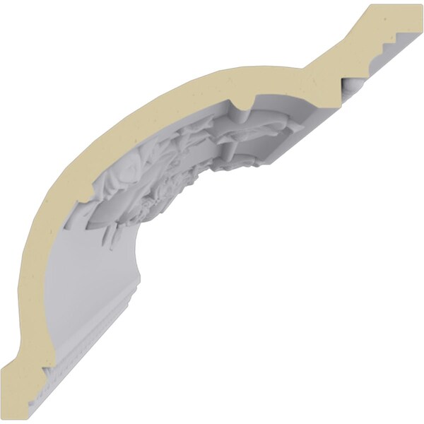 Ekena Millwork 6 3/4"H x 6 7/8"P x 9 5/8"F x 94 1/2"L, (19 1/4" Repeat), Floral Swag Crown Moulding - MLD06X06X09FL