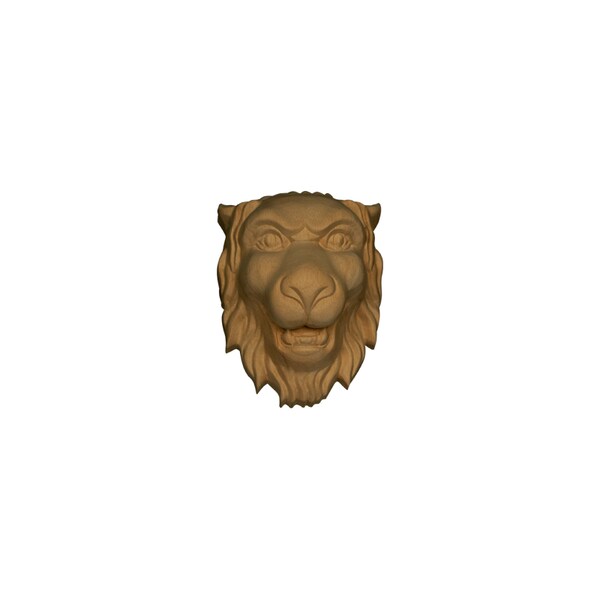 Osborne Wood Products 6 1/4 x 5 x 3 1/2 Small Lion Head Onlay in Rubberwood (pain - 891744RW