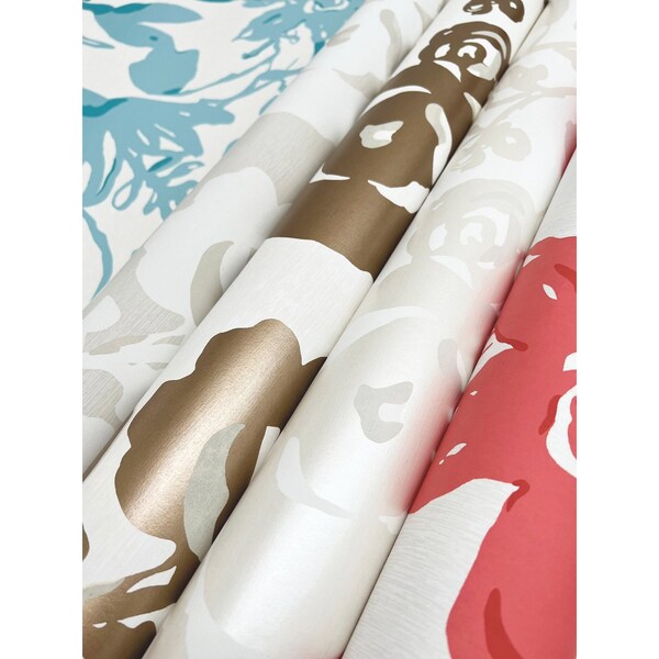 York Wallcoverings Brushstroke Floral Taupe Wallpaper - BL1735