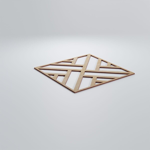 Ekena Millwork Large Killeen Decorative Fretwork Wood Wall Panels, Hickory, 23 3/8"W x 23 3/8"H x 3/8"T - WALW24X24X0375KLNHI