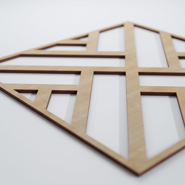 Ekena Millwork Large Killeen Decorative Fretwork Wood Wall Panels, Hickory, 23 3/8"W x 23 3/8"H x 3/8"T - WALW24X24X0375KLNHI