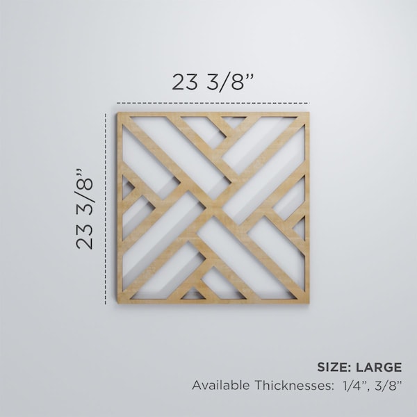 Ekena Millwork Large Killeen Decorative Fretwork Wood Wall Panels, Hickory, 23 3/8"W x 23 3/8"H x 3/8"T - WALW24X24X0375KLNHI