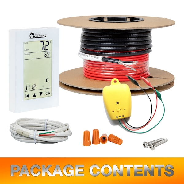 Dr Infrared Heater Electric Radiant Floor Heating Cable Kit with Wi-Fi Thermostat 33 ft., Covers 10 sq. ft./120-Volt - DR-9FH110