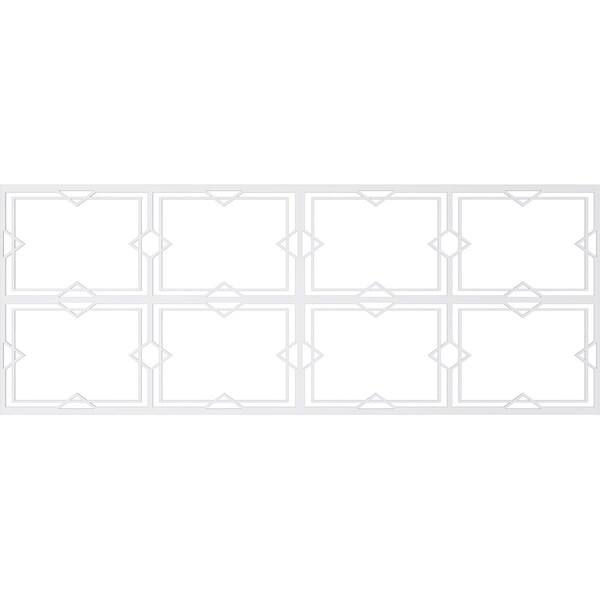 Ekena Millwork Set of Four Panels for 94 1/2"W x 36 1/4"H Fleming Fretwork Wainscot Wall Paneling - WPKP18X01X47FMG