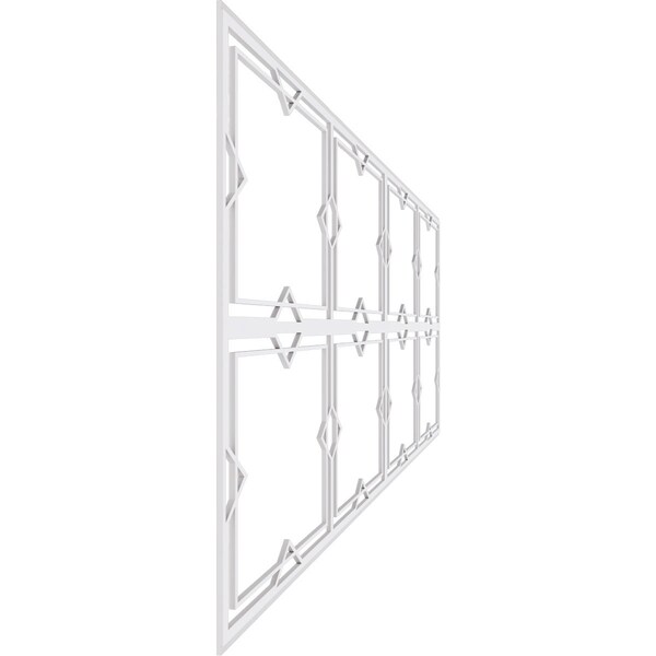 Ekena Millwork Set of Four Panels for 94 1/2"W x 36 1/4"H Fleming Fretwork Wainscot Wall Paneling - WPKP18X01X47FMG