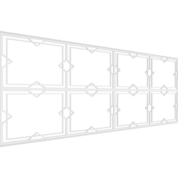 Ekena Millwork Set of Four Panels for 94 1/2"W x 36 1/4"H Fleming Fretwork Wainscot Wall Paneling - WPKP18X01X47FMG