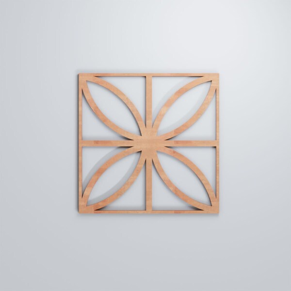 Ekena Millwork Medium Swansea Decorative Fretwork Wood Wall Panels, Cherry, 15 3/8"W x 15 3/8"H x 3/8"T - WALW16X16X0375SWNCH