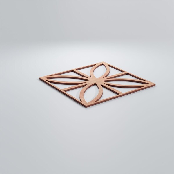 Ekena Millwork Medium Swansea Decorative Fretwork Wood Wall Panels, Cherry, 15 3/8"W x 15 3/8"H x 3/8"T - WALW16X16X0375SWNCH