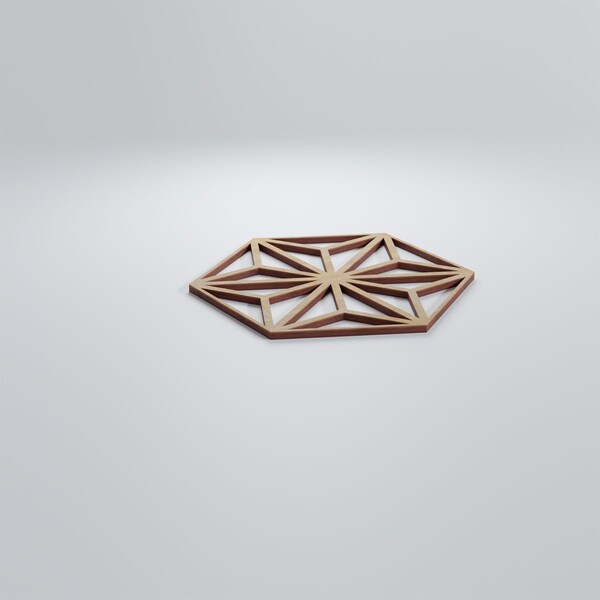 Ekena Millwork Small Hampton Decorative Fretwork Wood Wall Panels, Hickory, 11 3/8"W x 13 1/8"H x 3/8"T - WALW12X12X0375HMPHI