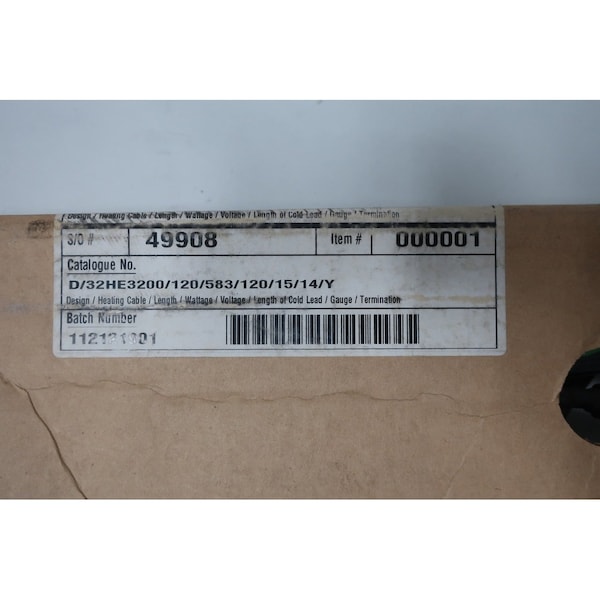 Pyrotenax JACKETED HEATING CABLE 120FT 583W 120V-AC OTHER HEATING ELEMENT - D/32HE3200/120/583/120/15/14/Y