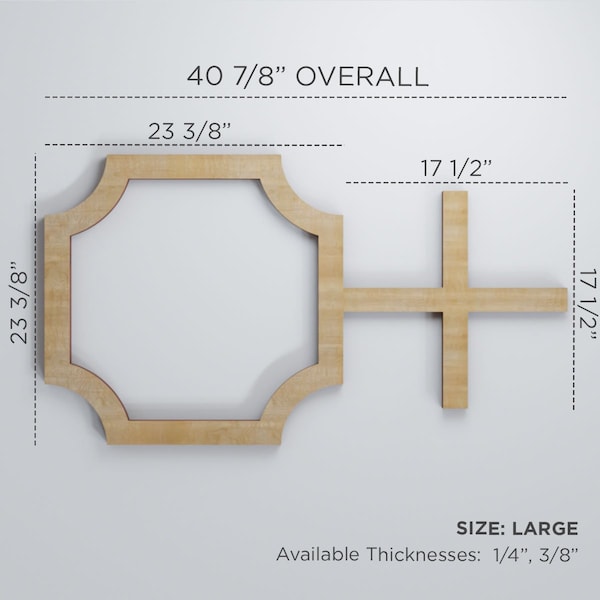 Ekena Millwork Large Bradley Decorative Fretwork Wood Wall Panels, Birch, 40 7/8"W x 23 3/8"H x 3/8"T - WALW24X24X0375BRDBI