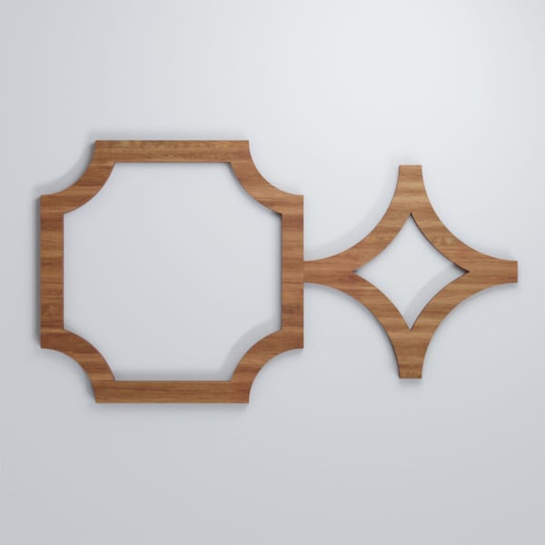 Ekena Millwork Small Anderson Decorative Fretwork Wood Wall Panels, Walnut, 20 5/8"W x 11 3/8"H x 3/8"T - WALW12X12X0375ANDWA