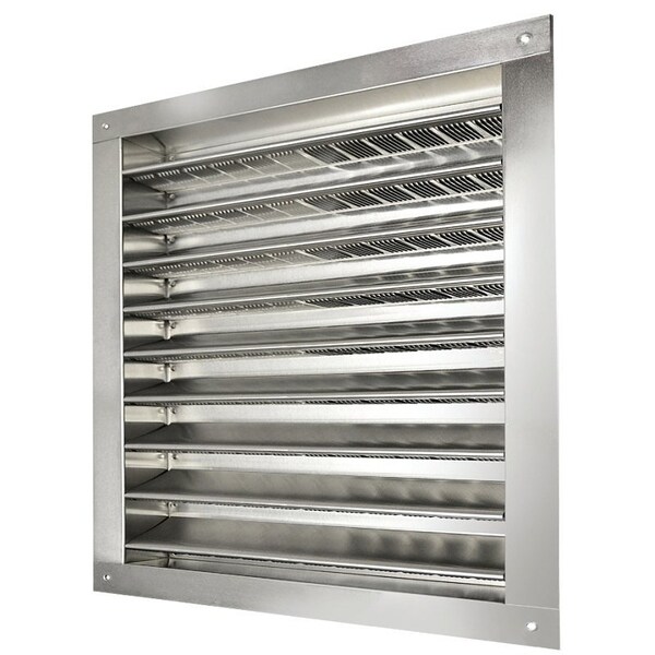 Master Flow Dual Louver, 14-3/4 in L, 14-1/2 in W, Aluminum, White, Mill - DA1212