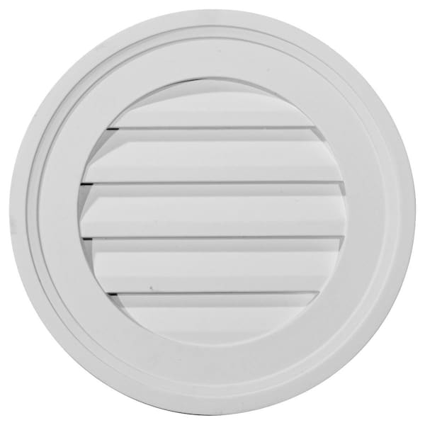 Ekena Millwork Round Gable Vent Louver, Functional, 16"W x 16"H x 1 1/2"P - GVRO16F