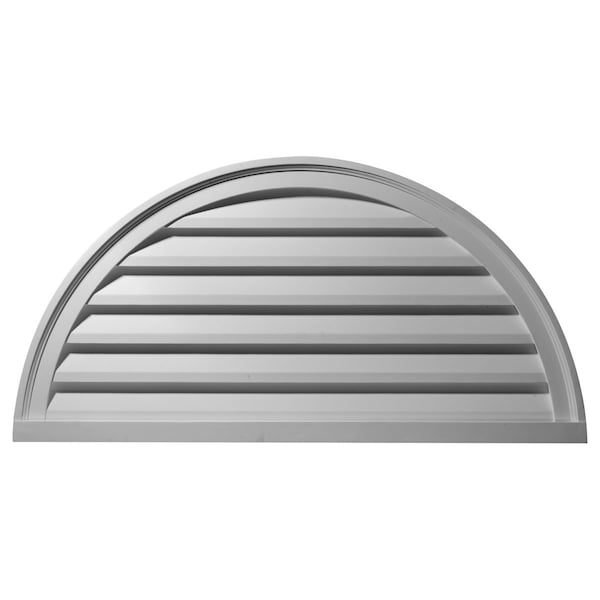 Ekena Millwork Half Round Gable Vent Louver, Non-Functional, 48"W x 24"H x 1 1/4"P - GVHR48D