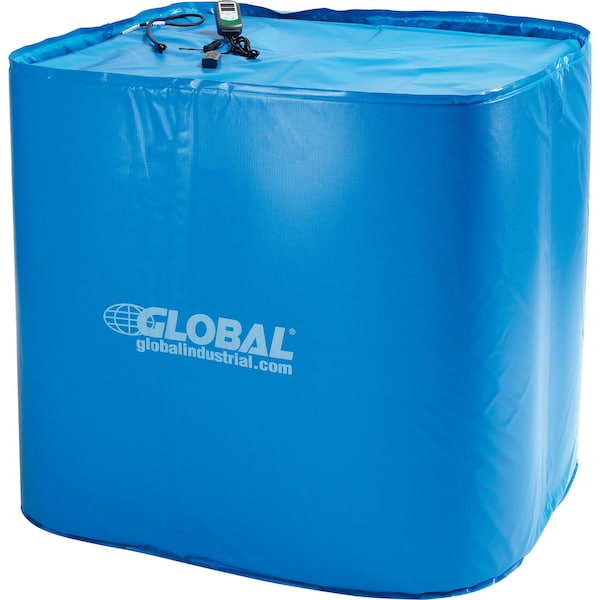 Global Industrial Insulated Tote Heating Blanket For 330 Gal IBC Tote, Up To 145 DegreeF, 120V - 246555