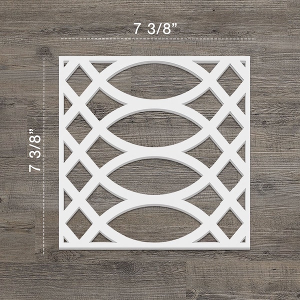 Ekena Millwork Extra Small Montrose Decorative Fretwork Wall Panels in Architectural PVC, 7 3/8"W x 7 3/8"H x 3/8"T - WALP08X08MNT