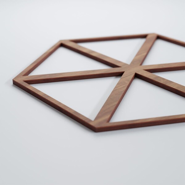 Ekena Millwork Medium Pendleton Decorative Fretwork Wood Wall Panels, Walnut, 15 3/8"W x 17 3/4"H x 3/8"T - WALW16X16X0375PENWA