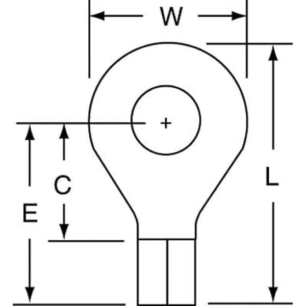Terminal de Anillo No Aislado 12-10 AWG 3M Estudio de 1/4" PK500 - MU10-14RHTK