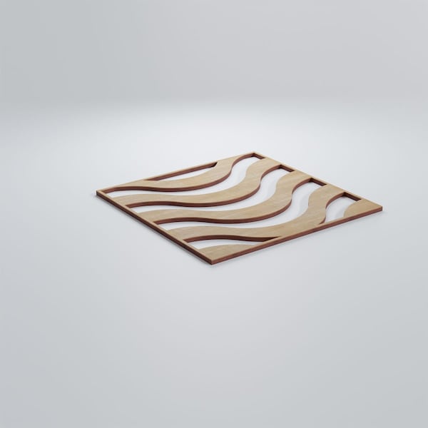 Ekena Millwork Medium Parker Decorative Fretwork Wood Wall Panels, Hickory, 15 3/8"W x 15 3/8"H x 3/8"T - WALW16X16X0375PKRHI