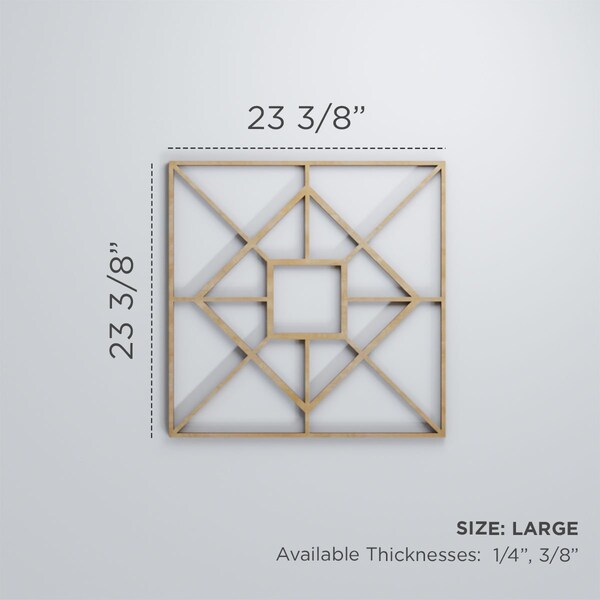 Ekena Millwork Large Jamestown Decorative Fretwork Wood Wall Panels, Birch, 23 3/8"W x 23 3/8"H x 3/8"T - WALW24X24X0375JTNBI
