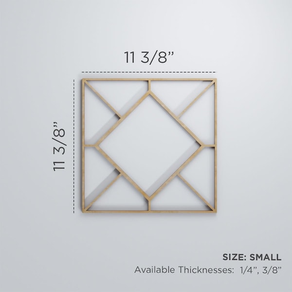 Ekena Millwork Small Hudson Decorative Fretwork Wood Wall Panels, Cherry, 11 3/8"W x 11 3/8"H x 3/8"T - WALW12X12X0375HSNCH