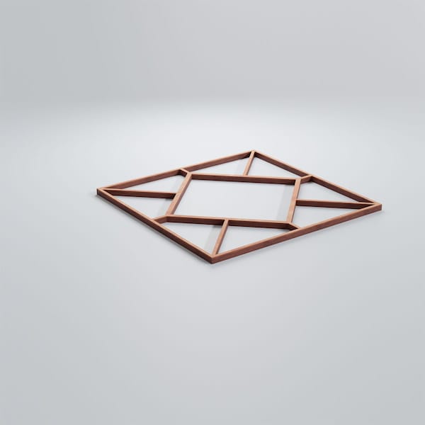 Ekena Millwork Small Hudson Decorative Fretwork Wood Wall Panels, Cherry, 11 3/8"W x 11 3/8"H x 3/8"T - WALW12X12X0375HSNCH