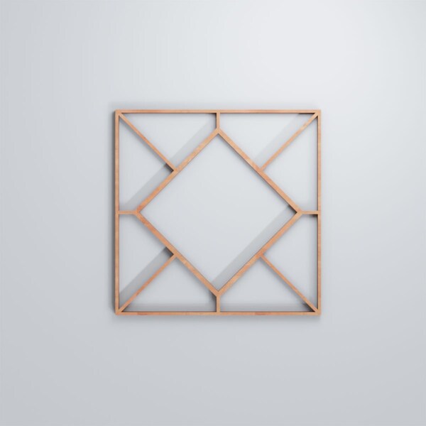 Ekena Millwork Small Hudson Decorative Fretwork Wood Wall Panels, Cherry, 11 3/8"W x 11 3/8"H x 3/8"T - WALW12X12X0375HSNCH