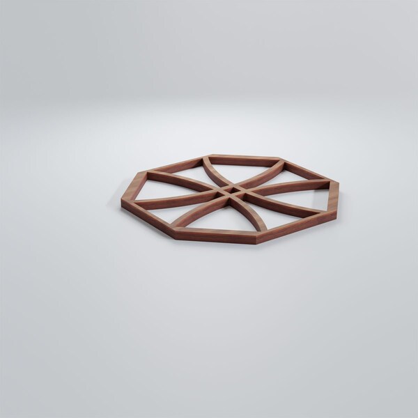 Ekena Millwork Extra Small Haswell Decorative Fretwork Wood Wall Panels, Walnut, 7 3/8"W x 7 3/8"H x 3/8"T - WALW08X08X0375HWLWA