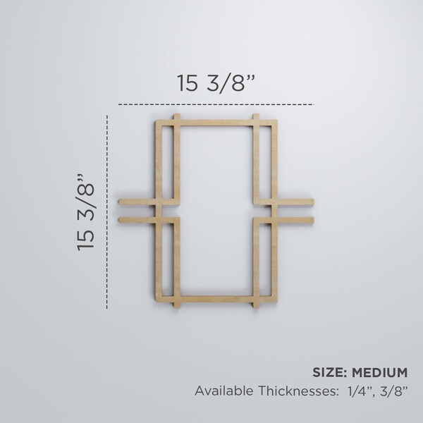 Ekena Millwork Medium Granby Decorative Fretwork Wood Wall Panels, Red Oak, 15 3/8"W x 15 3/8"H x 3/8"T - WALW16X16X0375GBYRO