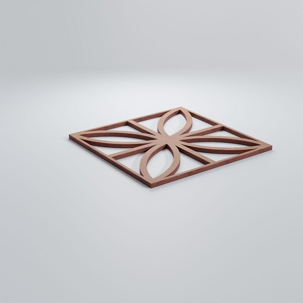Ekena Millwork Small Swansea Decorative Fretwork Wood Wall Panels, Wood (Paint Grade), 11 3/8"W x 11 3/8"H x 3/8"T - WALW12X12X0375SWNMF