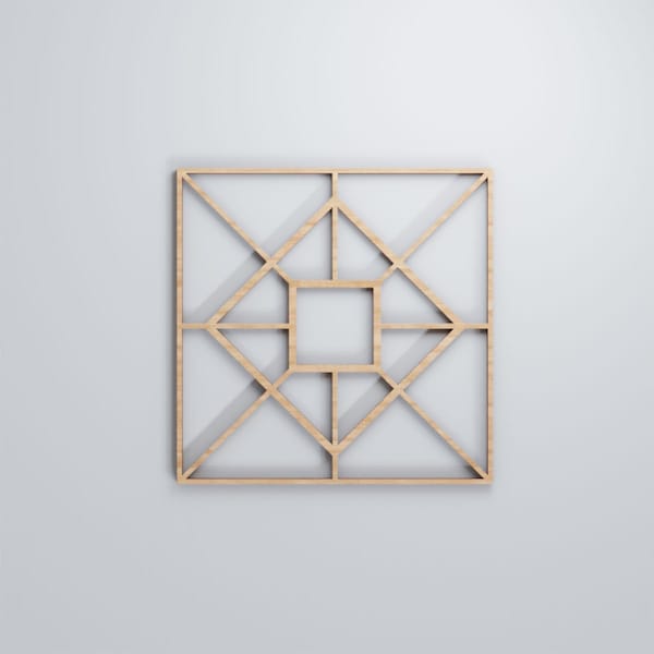Ekena Millwork Small Jamestown Decorative Fretwork Wood Wall Panels, Alder, 11 3/8"W x 11 3/8"H x 3/8"T - WALW12X12X0375JTNAL